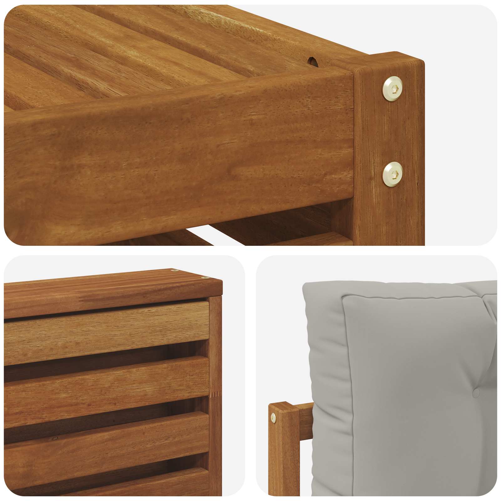 Set vanjskih sofa 8 kom. Prirodna i svijetlo siva