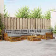 Set vanjskih sofa 8 kom. Prirodna i svijetlo siva