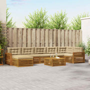 Set vanjskih sofa 8 kom. Prirodna i bež