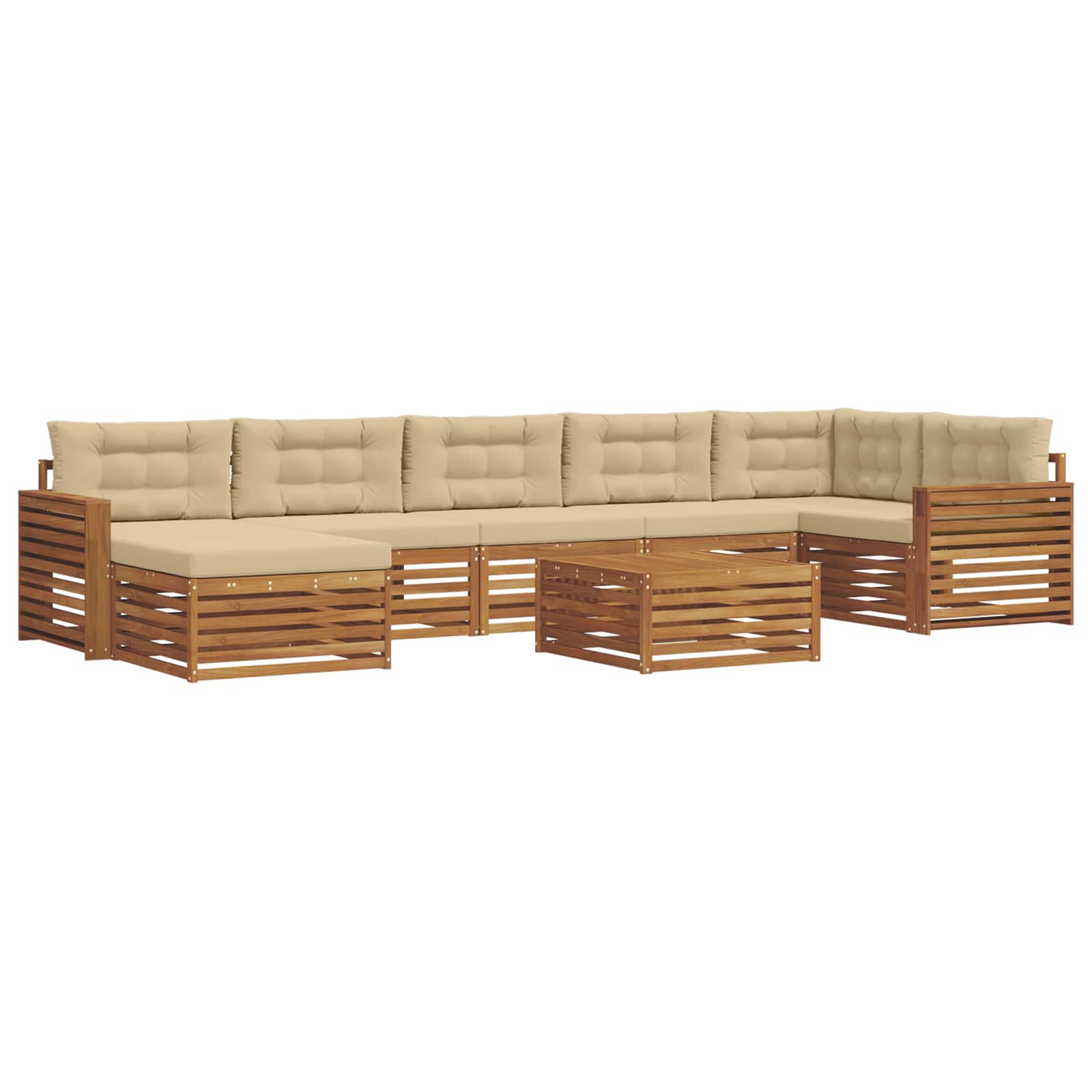 Set vanjskih sofa 8 kom. Prirodna i bež