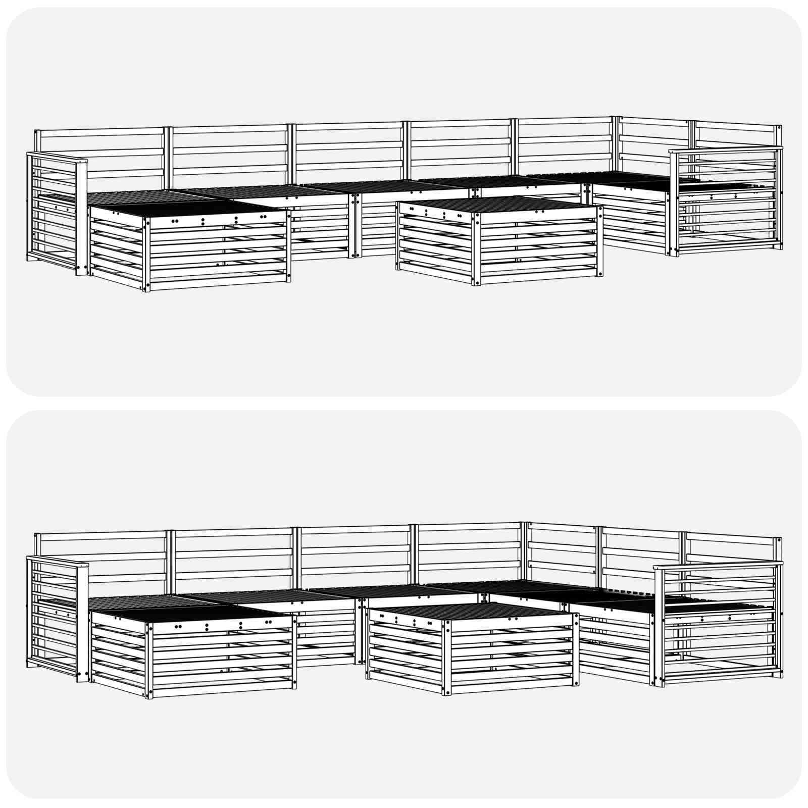 Setovi sofa 8 pcs Prirodna Čvrsto drvo akacije
