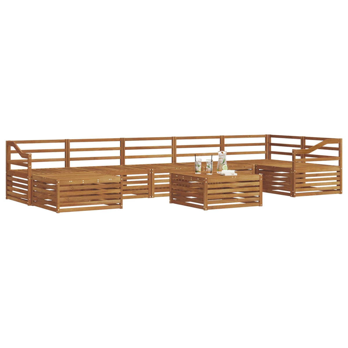 Set vanjskih sofa 8 kom. Prirodna