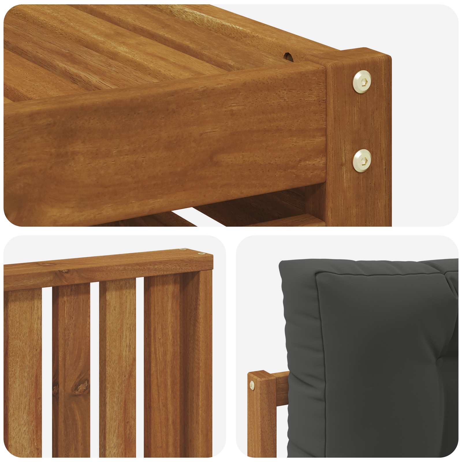 Set vanjskih sofa 9 pcs Prirodna i antracit Čvrsto drvo akacije