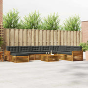 Set vanjskih sofa 9 kom. Prirodna i antracit