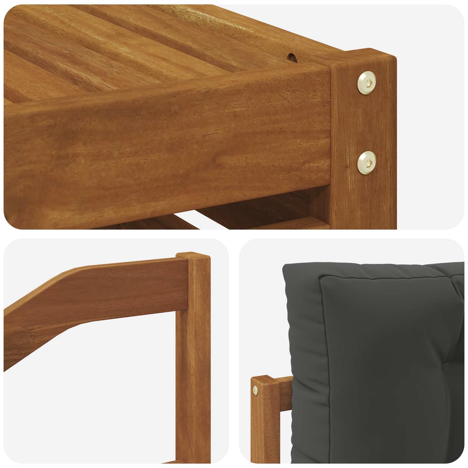 Set vanjskih sofa 9 pcs Prirodna i antracit Čvrsto drvo akacije