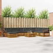 Set vanjskih sofa 9 kom. Prirodna i antracit