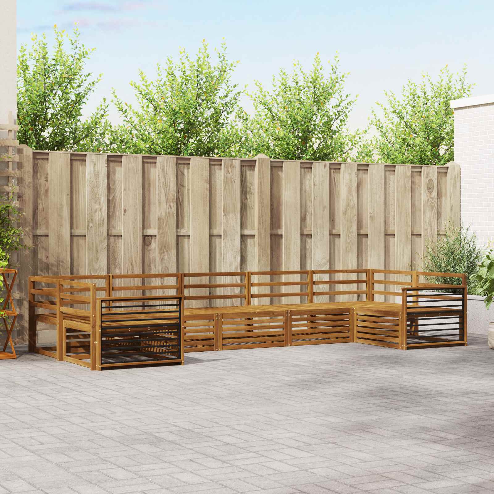 Setovi sofa 7 pcs Prirodna Čvrsto drvo akacije