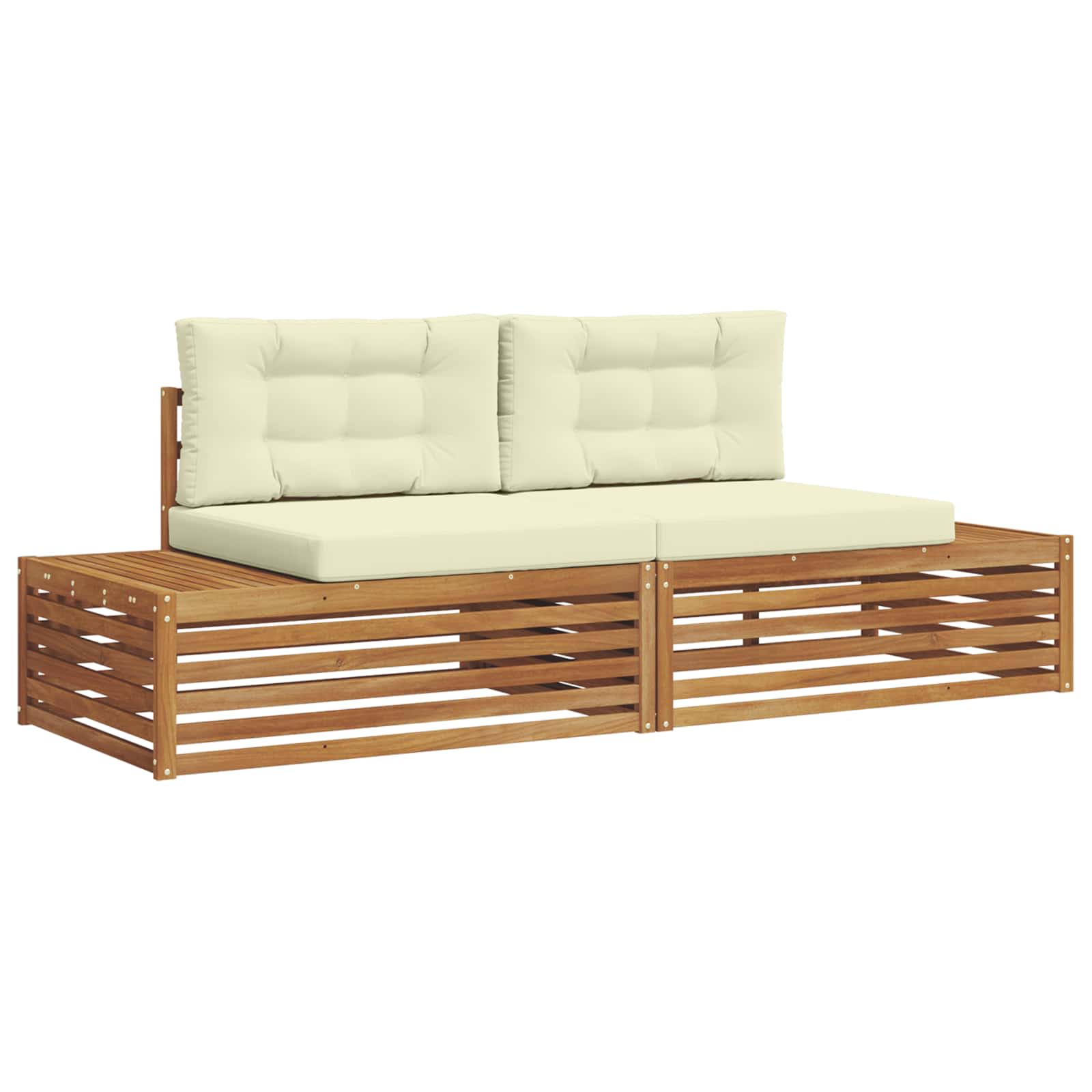 Set vanjskih sofa s jastukom Prirodna i krem 203,5 x 83 x 73 cm