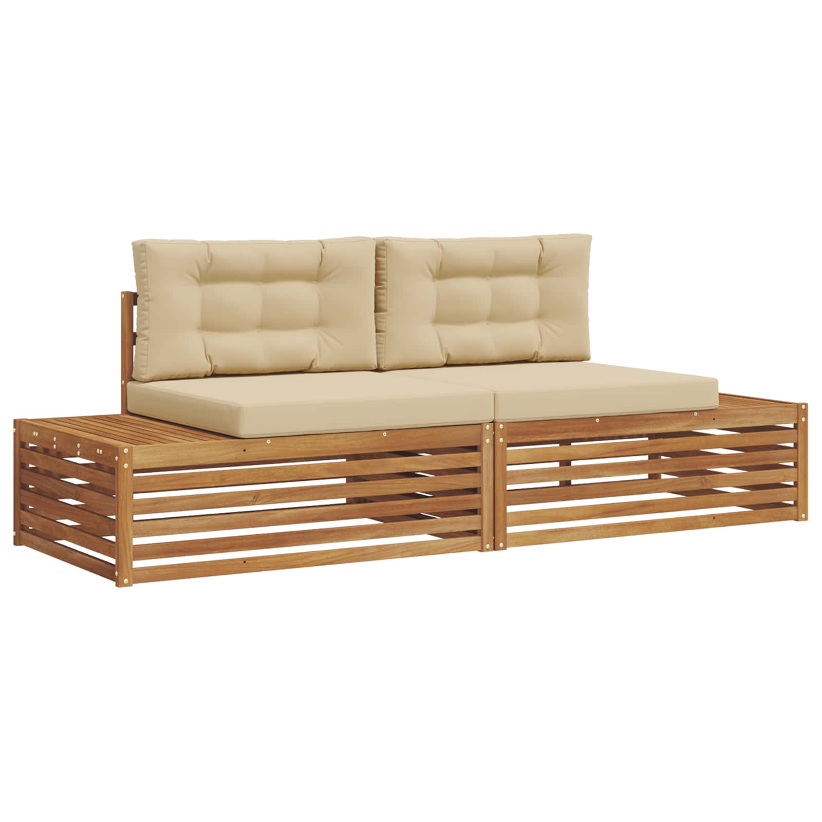 Set vanjskih sofa s jastukom Prirodna i bež 203,5 x 83 x 73 cm