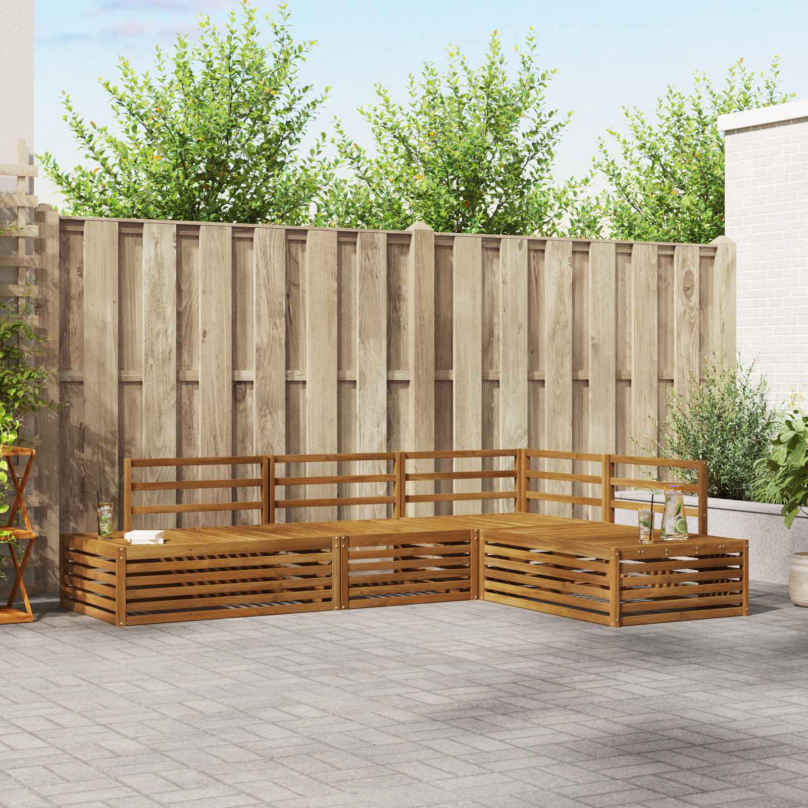 Set vanjskih sofa 4 Komad Prirodna Čvrsto drvo akacije
