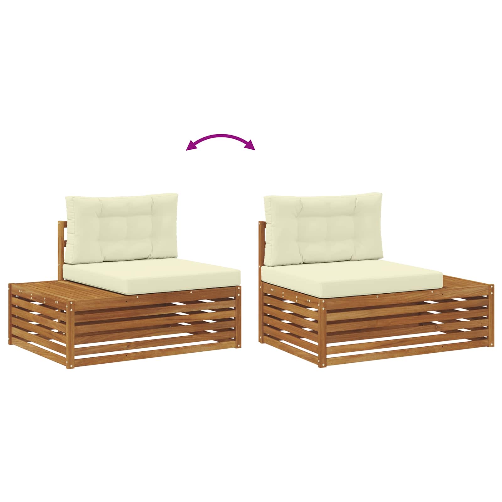 Set vanjskih sofa s jastukom 6 Komad Prirodna i krem