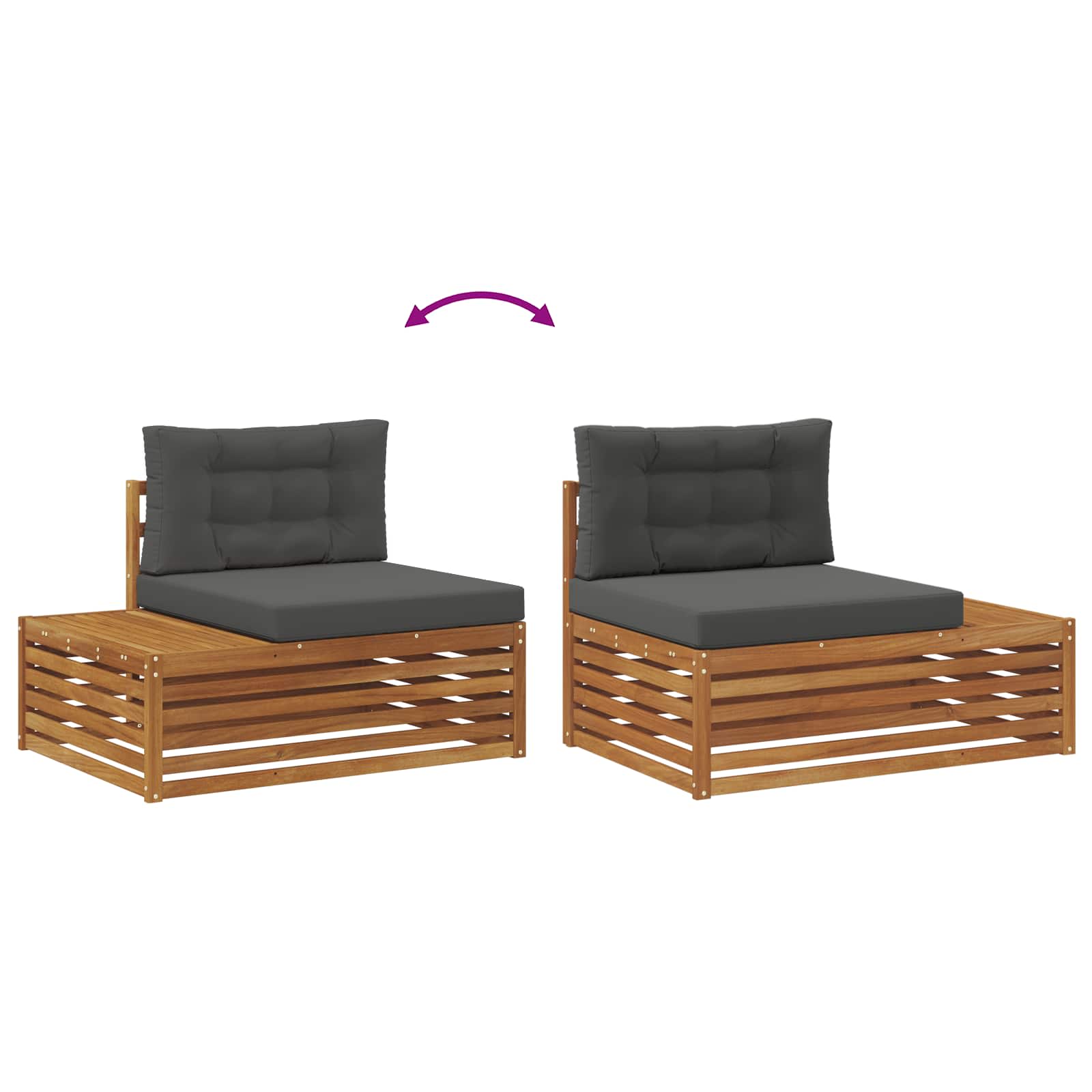 Set vanjskih sofa s jastukom 6 Komad Prirodna i antracit
