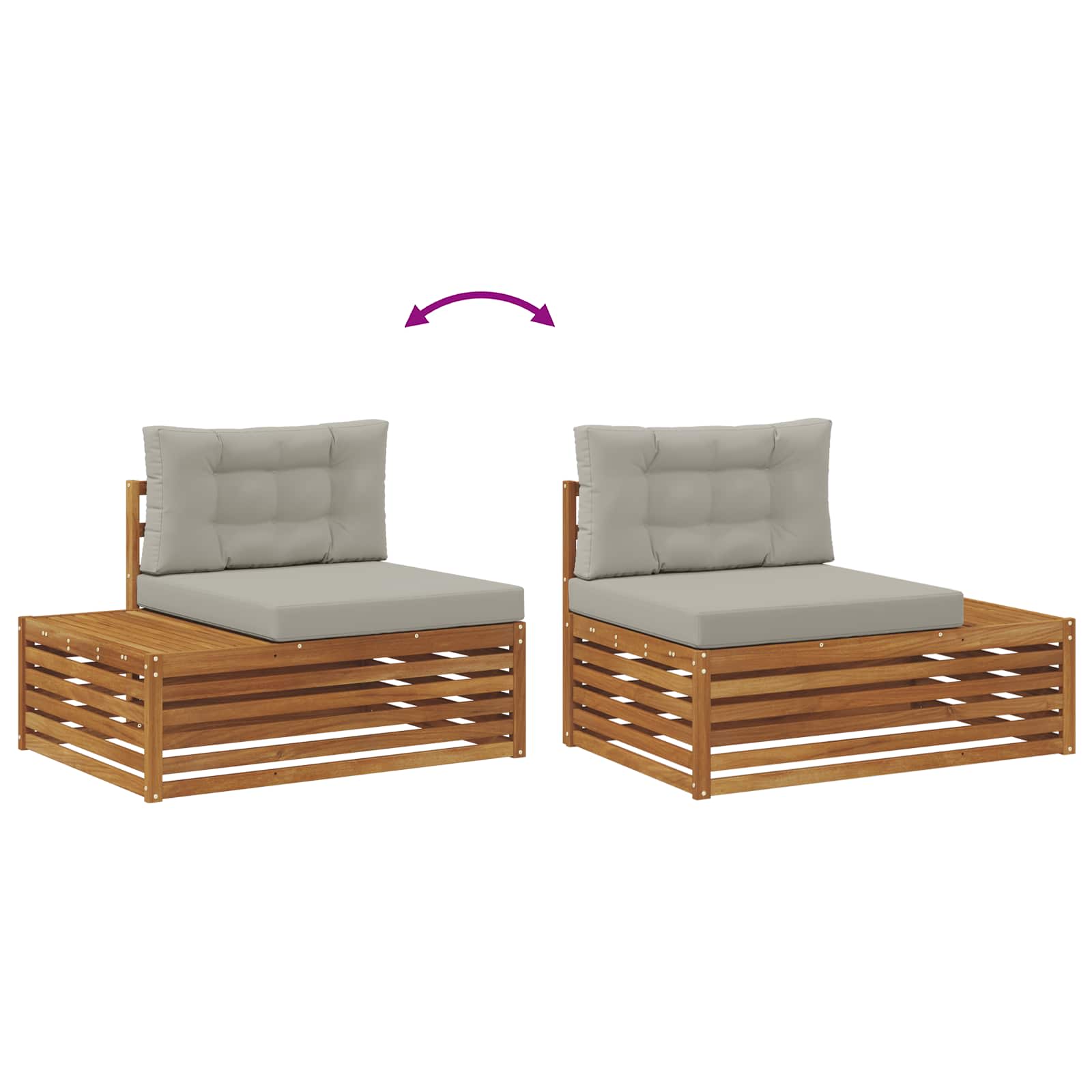 Set vanjskih sofa s jastukom 7 Komad Prirodna i svijetlo siva