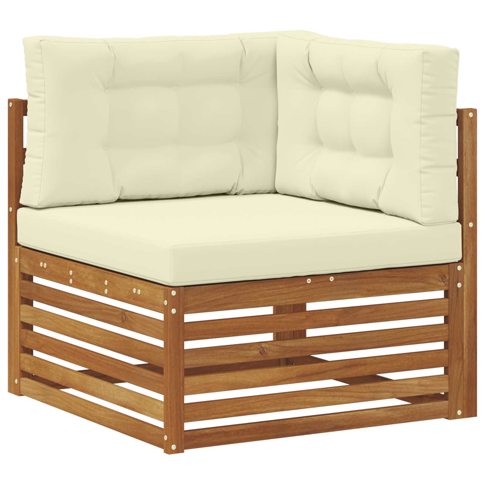 Set vanjskih sofa 10 kom. Prirodna i krem Čvrsto drvo akacije
