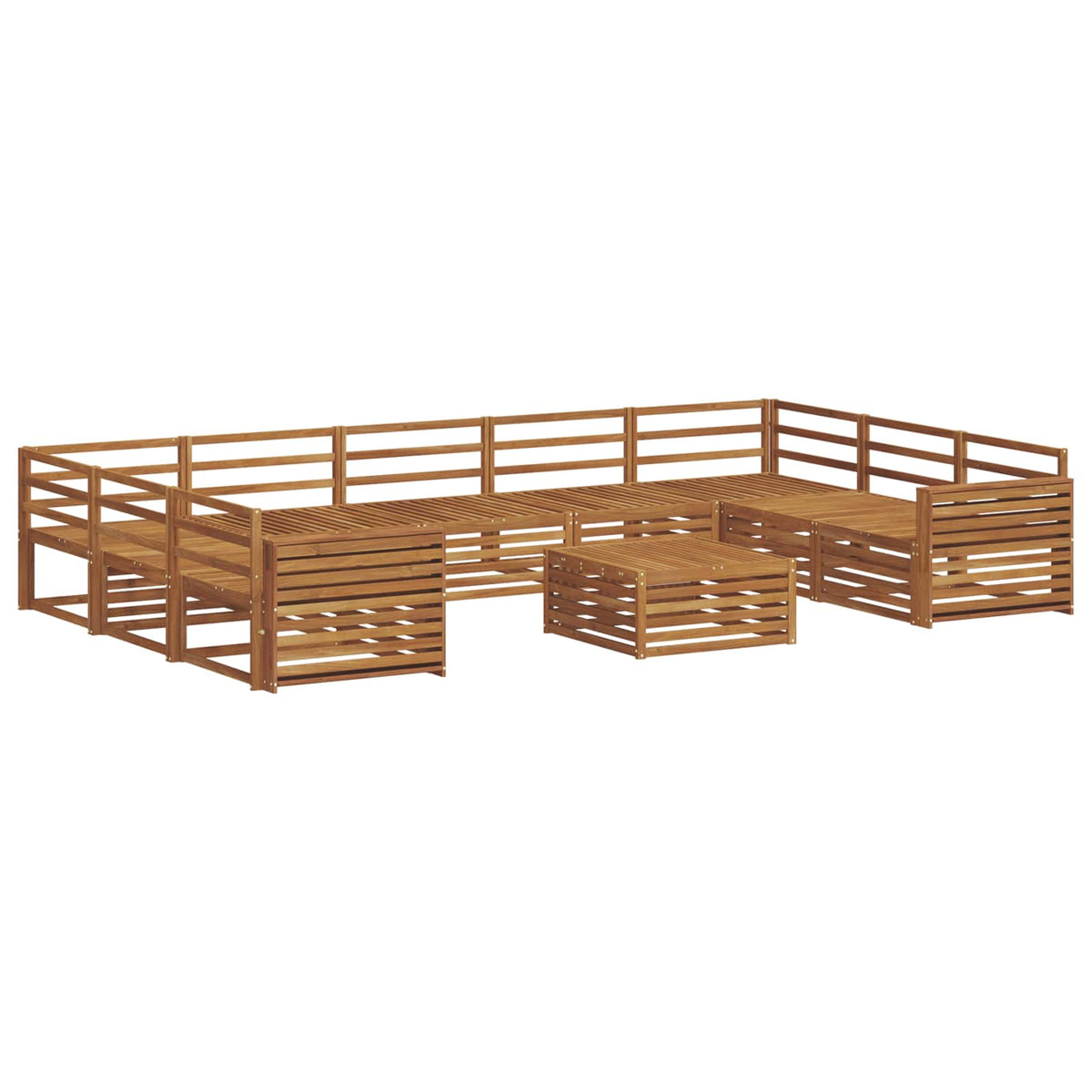 Set vanjskih sofa 10 kom. Prirodna Čvrsto drvo akacije