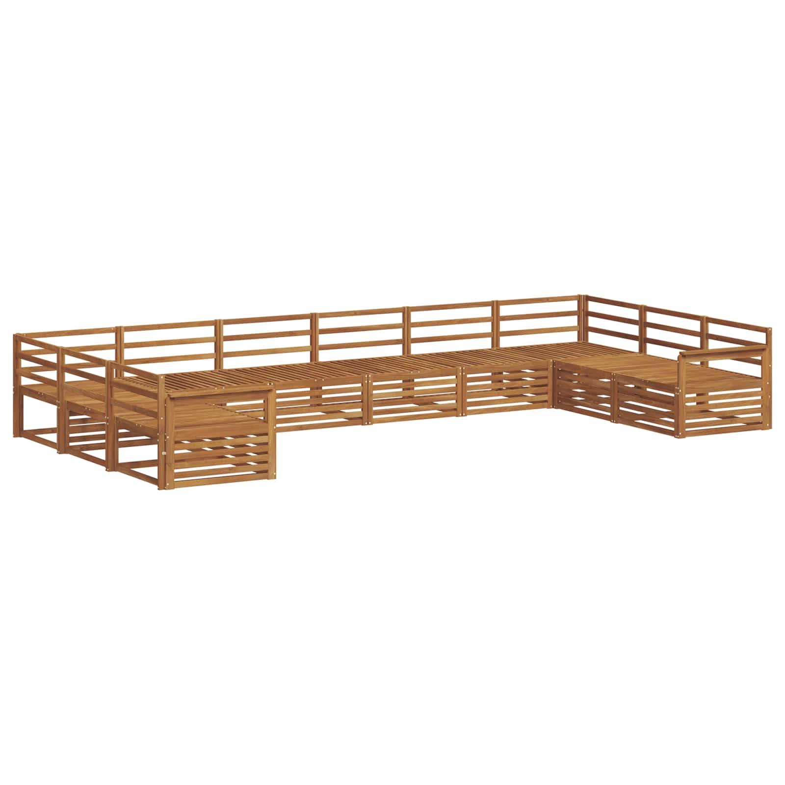 Setovi sofa 10 pcs Prirodna Čvrsto drvo akacije