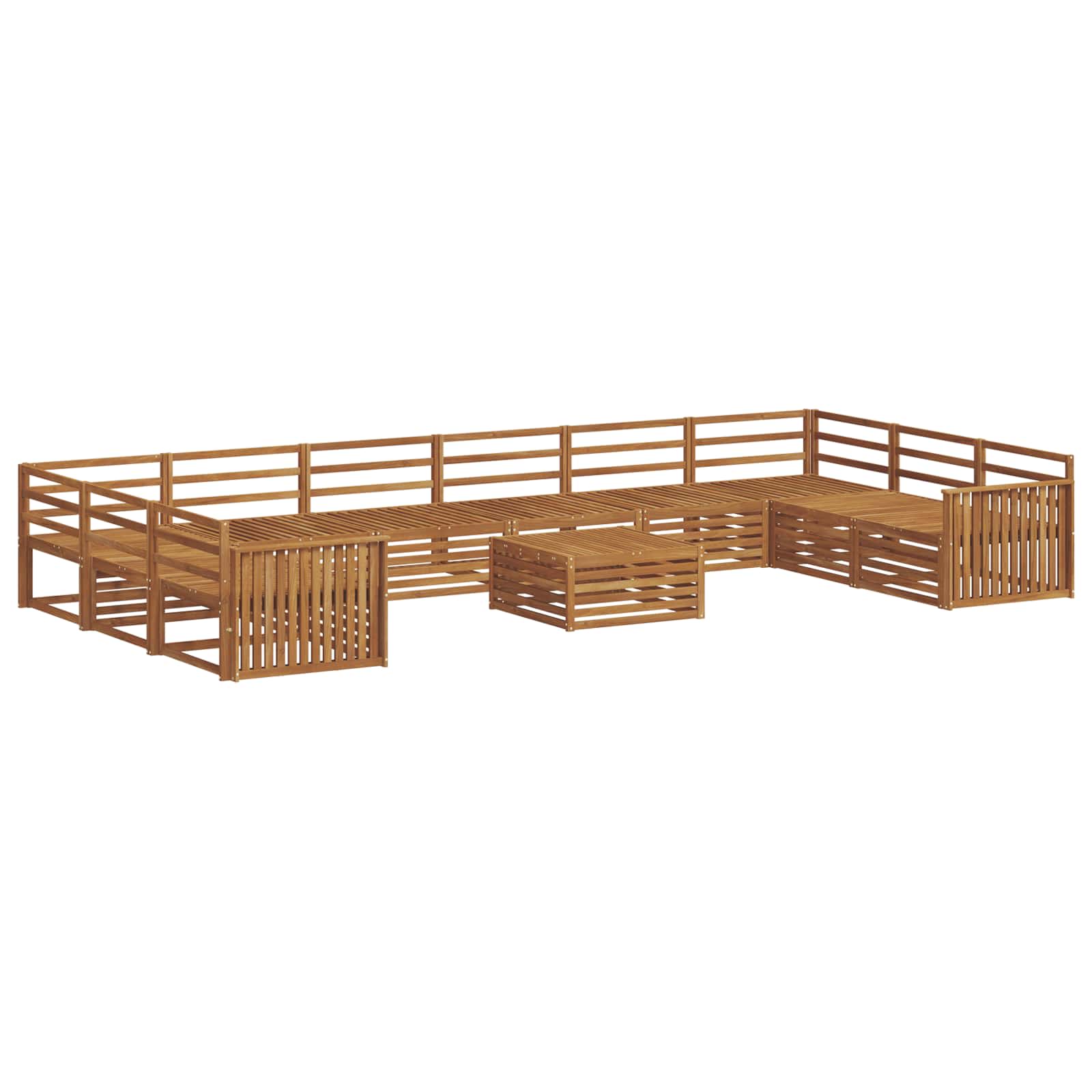 Setovi sofa 11 kom. Prirodna Čvrsto drvo akacije