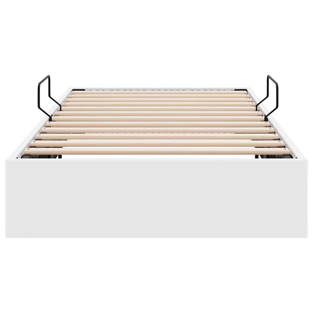 Krevet s od storage Čista bijela 100 x 190 cm Umjetna koža