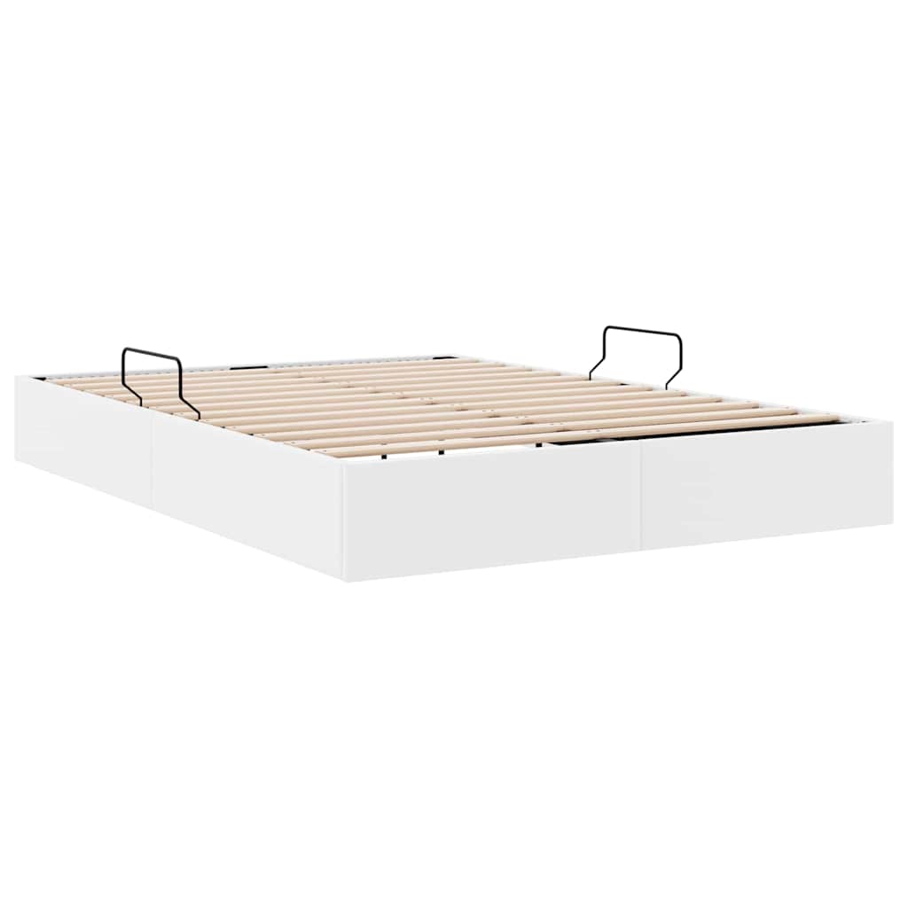 Krevet s od storage Čista bijela 137 x 190 cm Umjetna koža