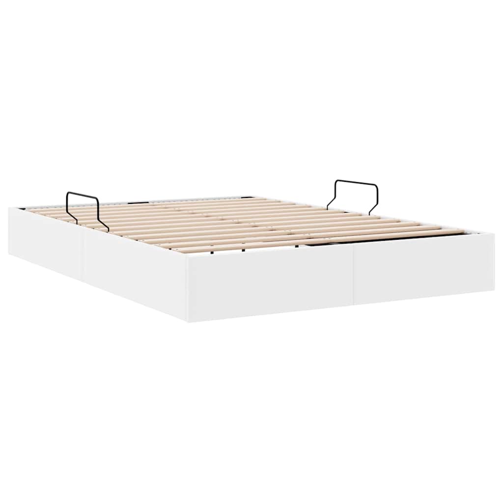 Krevet s od storage Čista bijela 137 x 190 cm Umjetna koža