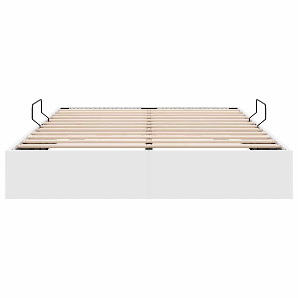 Krevet s od storage Čista bijela 137 x 190 cm Umjetna koža