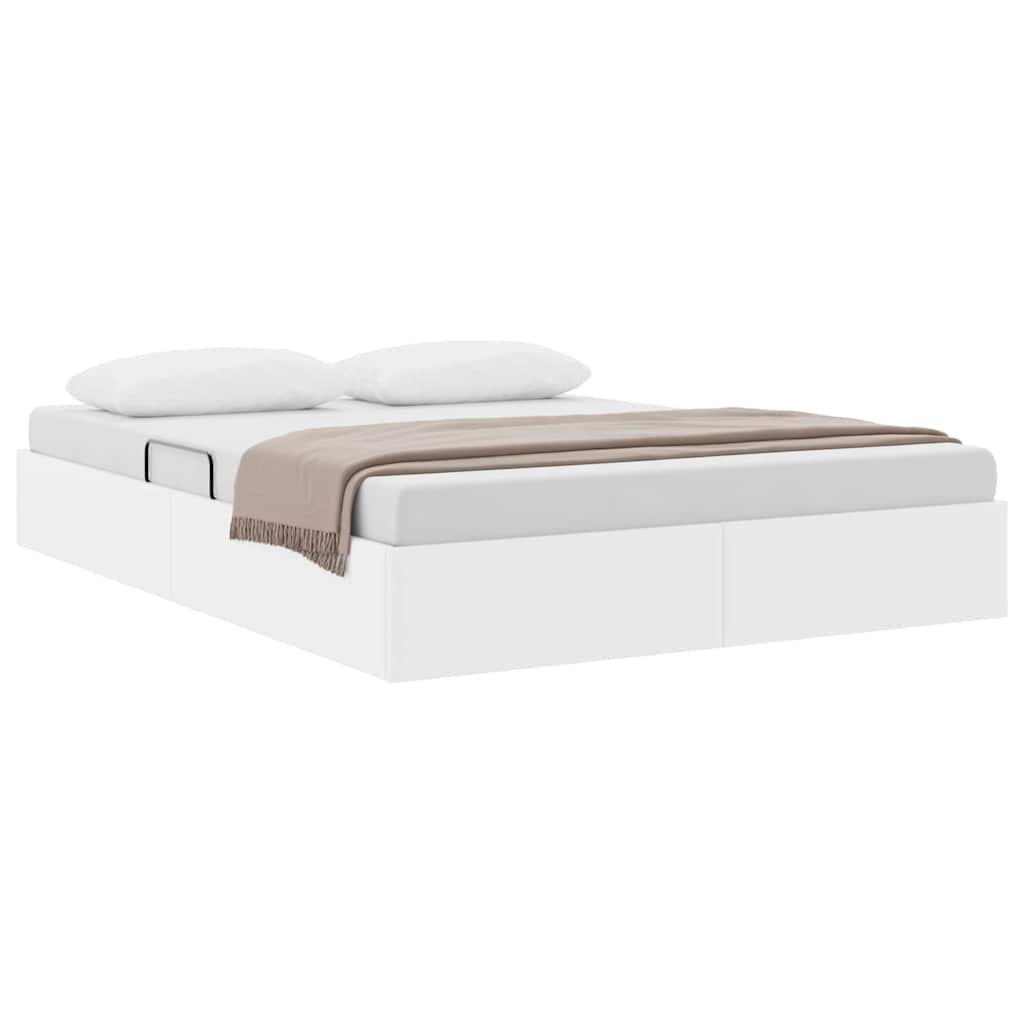Krevet s od storage Čista bijela 137 x 190 cm Umjetna koža