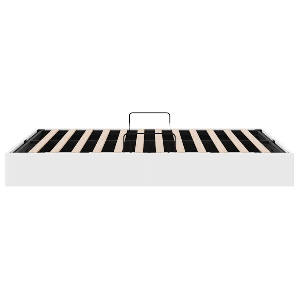 Krevet s od storage Čista bijela 137 x 190 cm Umjetna koža