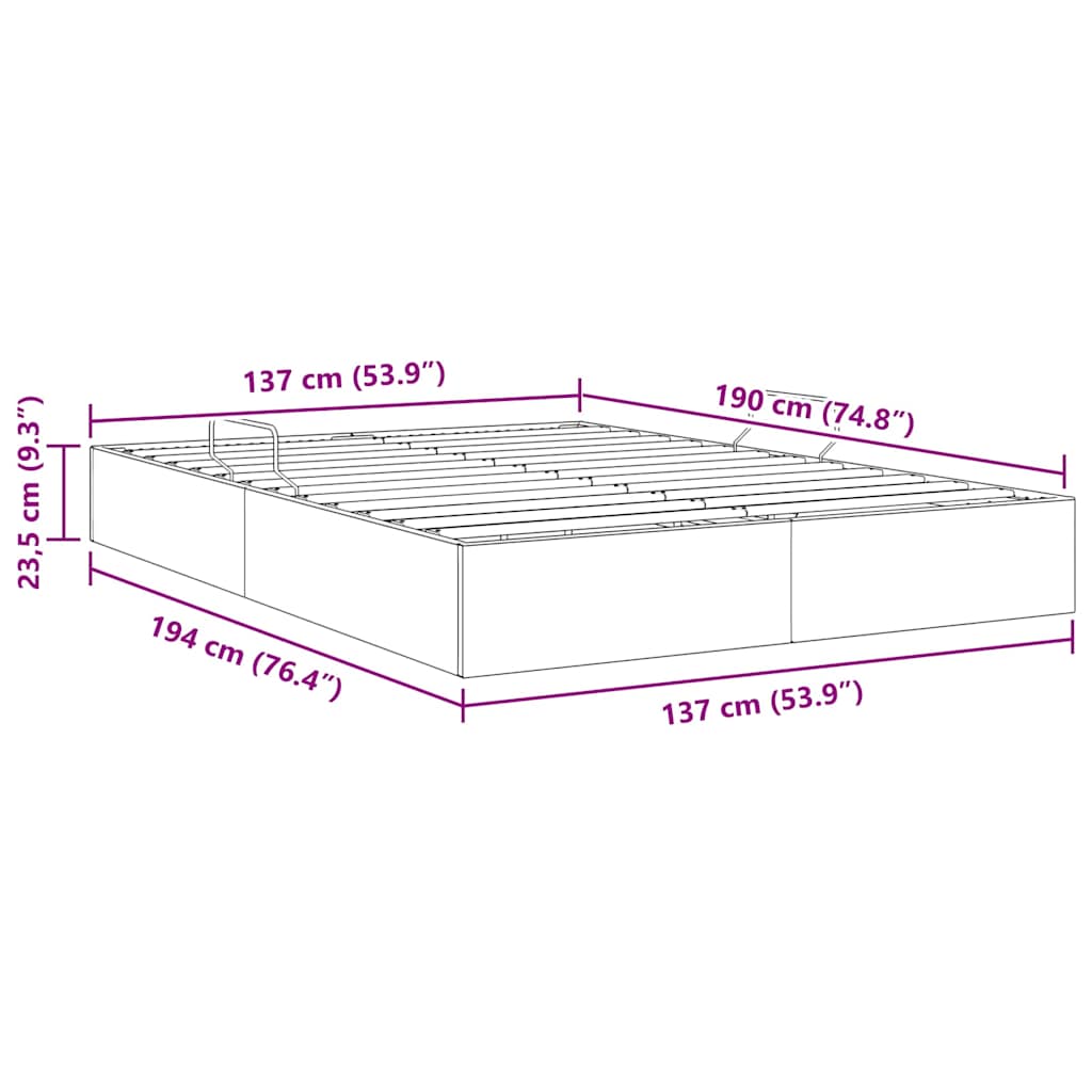 Krevet s od storage Čista bijela 137 x 190 cm Umjetna koža