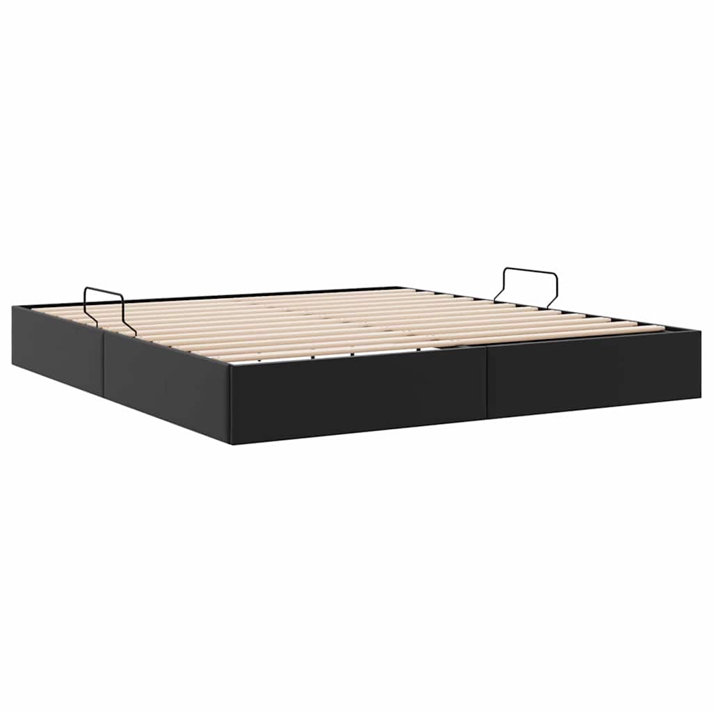 Krevet s od storage s pohranom Crna 183 x 213 cm Umjetna koža