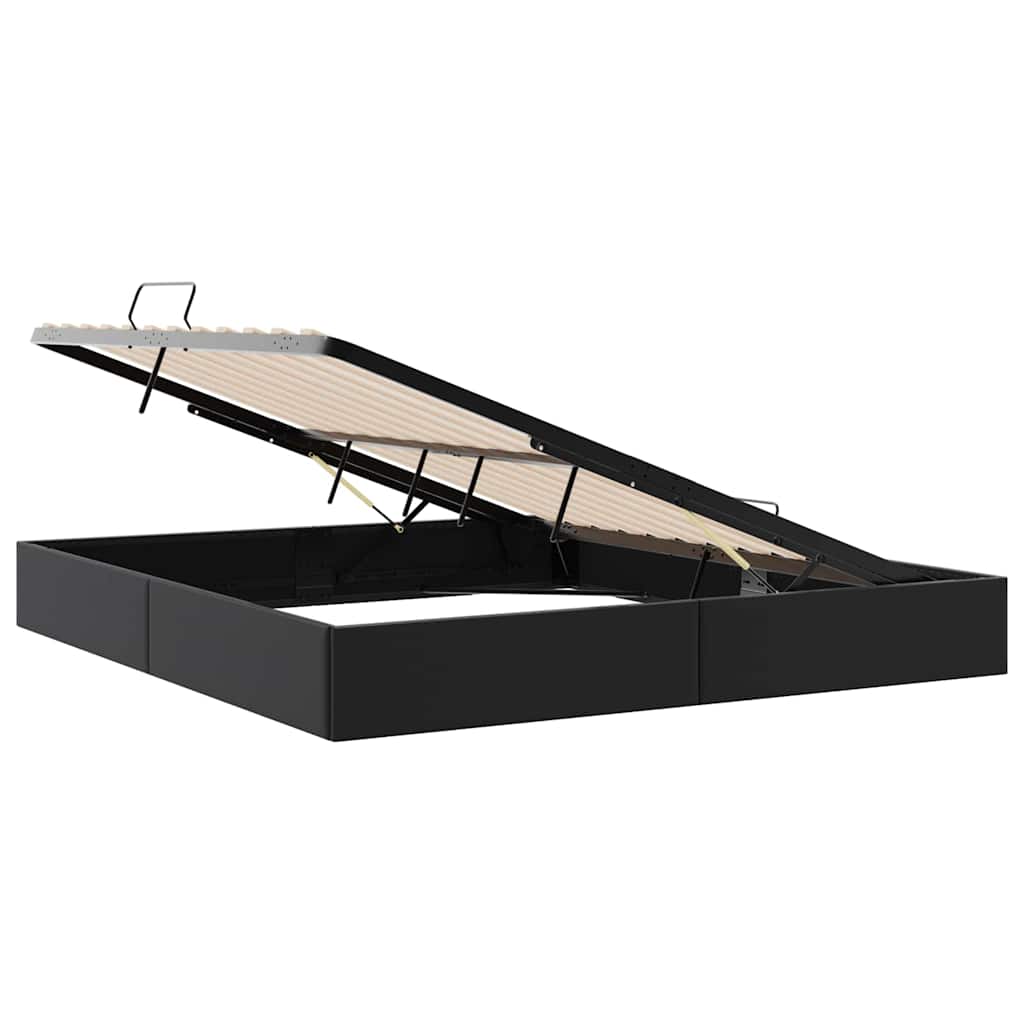 Krevet s od storage s pohranom Crna 183 x 213 cm Umjetna koža