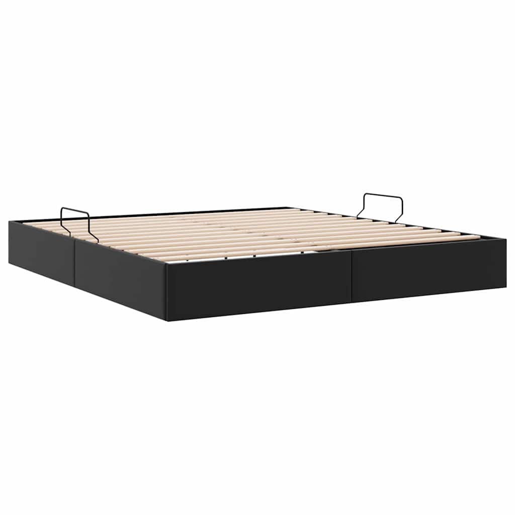 Krevet s od storage s pohranom Crna 183 x 213 cm Umjetna koža