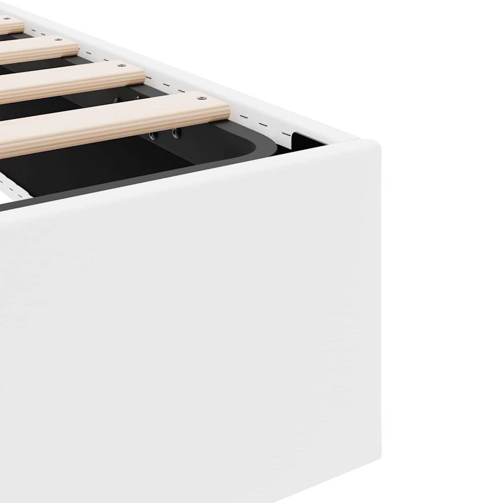Krevet s od storage Čista bijela 183 x 213 cm Umjetna koža