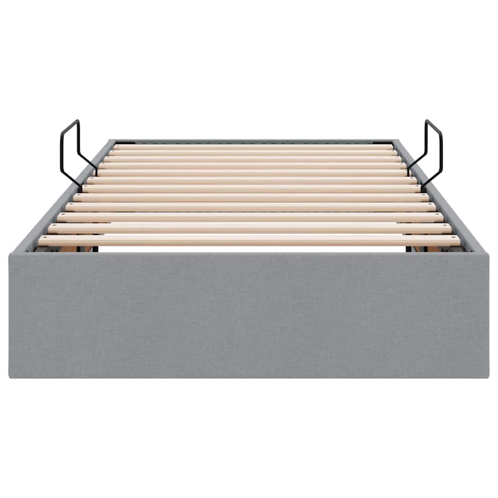 Krevet s od storage Svijetlo siva 90 x 190 cm tkanina