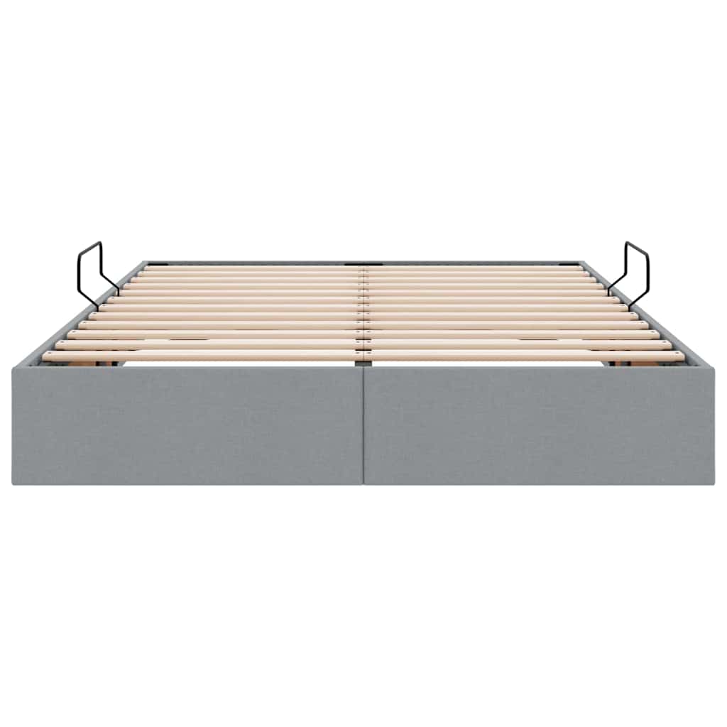 Krevet s od storage Svijetlo siva 135 x 190 cm tkanina