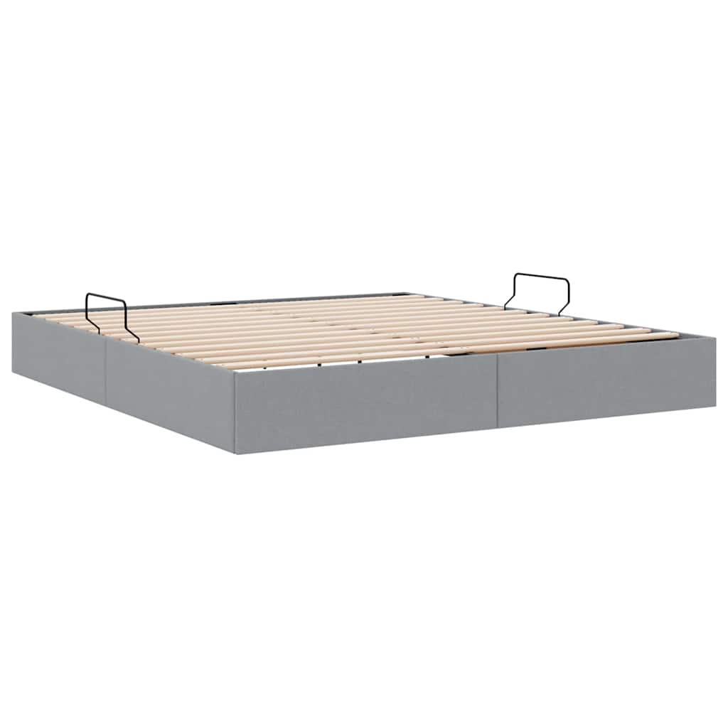 Krevet s od storage Svijetlo siva 180 x 200 cm tkanina