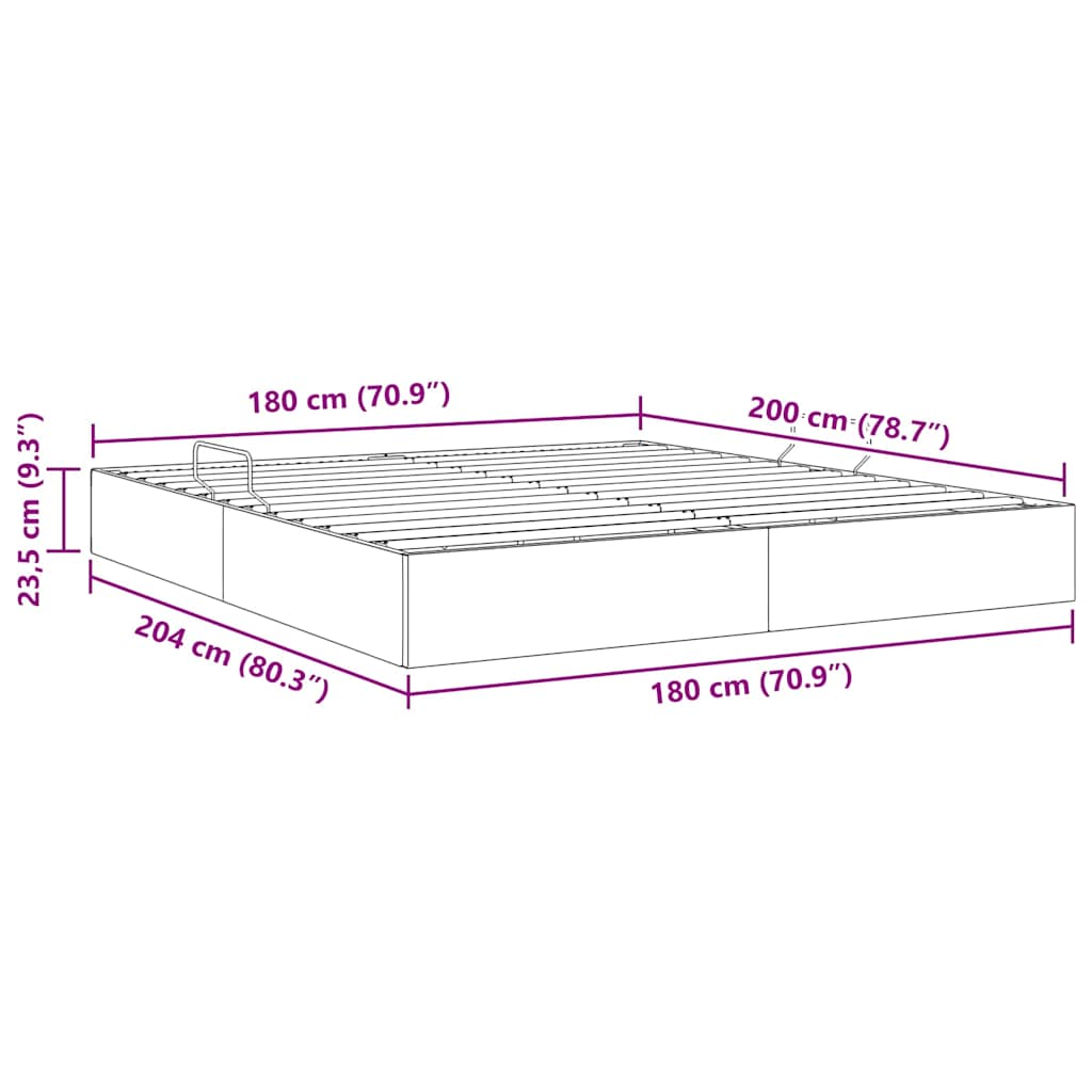 Krevet s od storage Svijetlo siva 180 x 200 cm tkanina