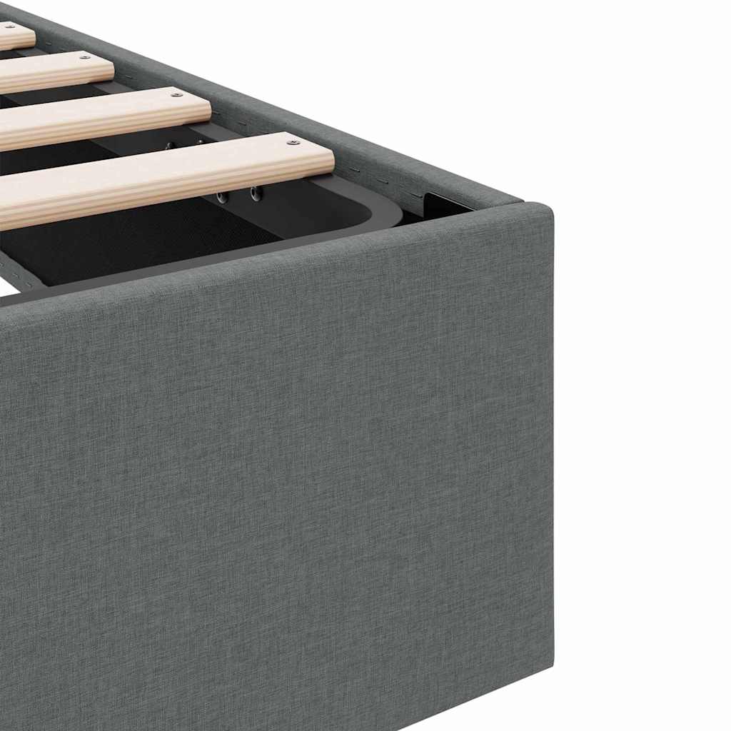 Krevet s od storage s pohranom Tamnosiva 153 x 203 cm Tkanina