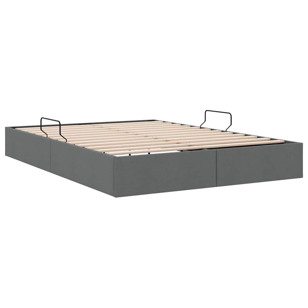 Krevet s od storage s pohranom Tamnosiva 153 x 203 cm Tkanina