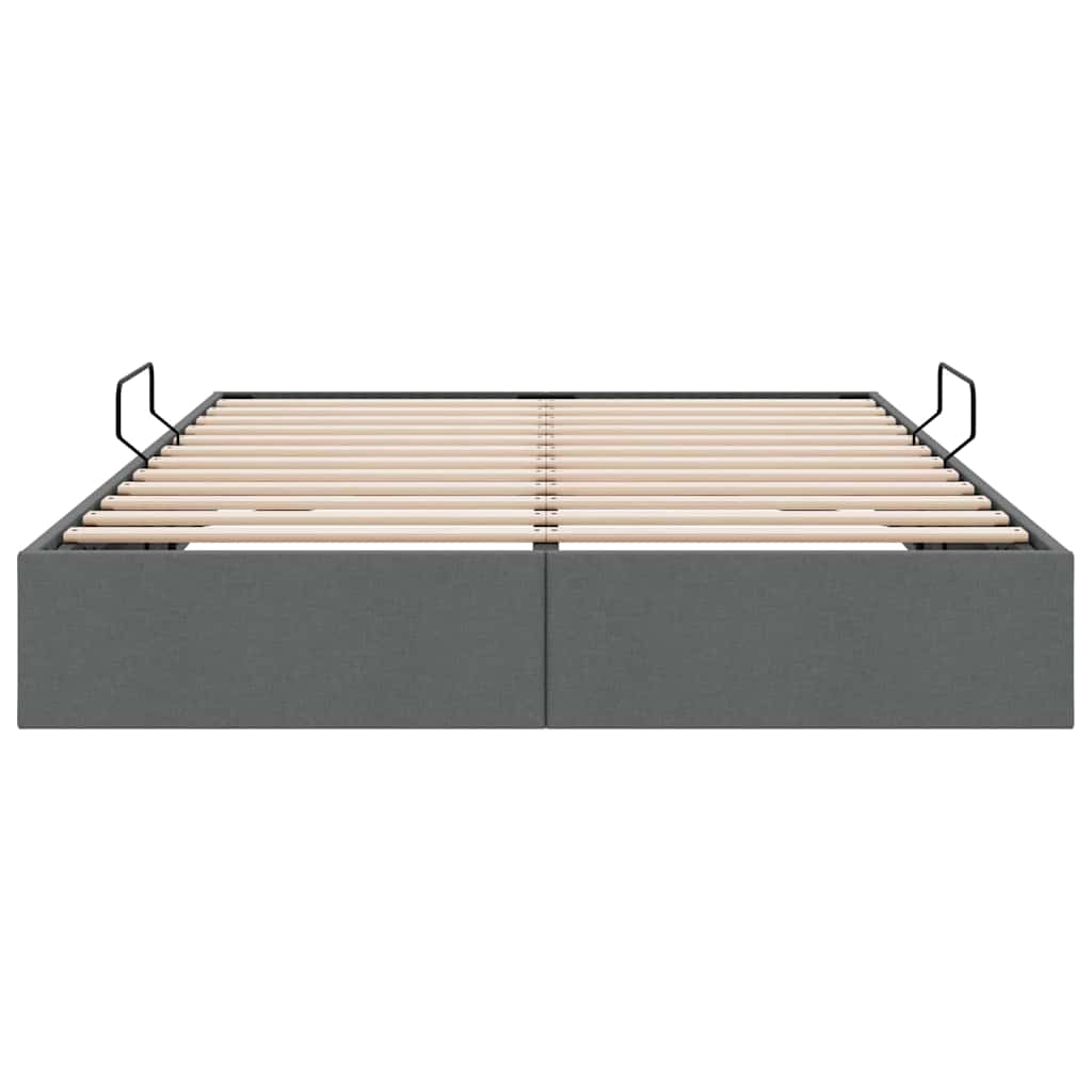 Krevet s od storage s pohranom Tamnosiva 153 x 203 cm Tkanina