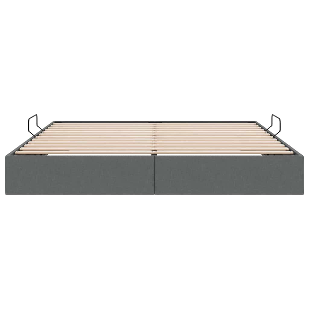 Krevet s od storage s madracem Tamno siva 193 x 203 cm tkanina