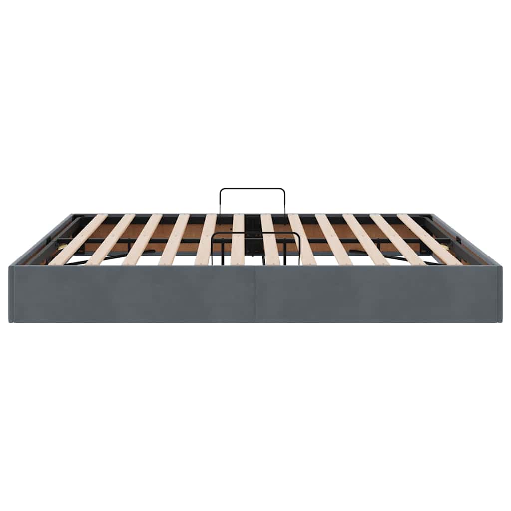 Krevet s od storage s uzglavljem Tamno siva 180 x 200 cm Baršun