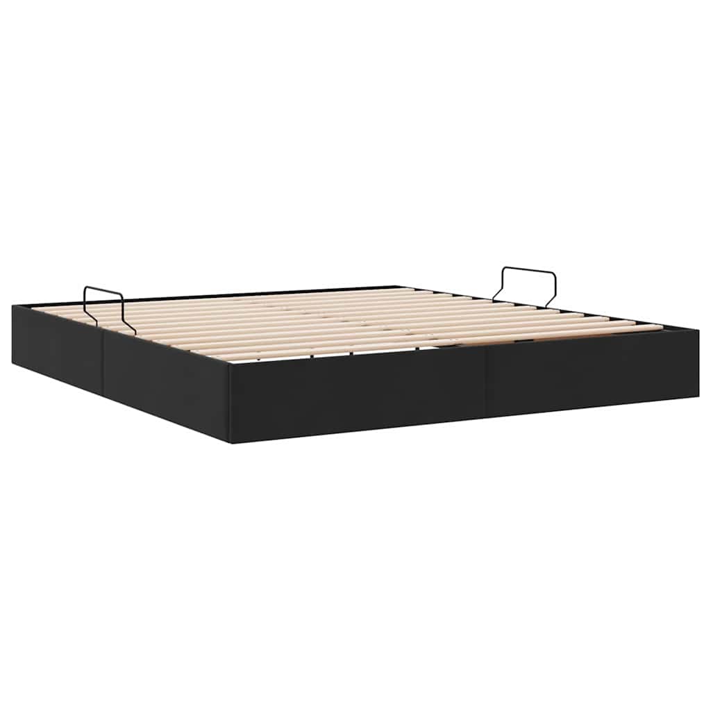 Krevet s od storage s uzglavljem Crna 180 x 200 cm Baršun