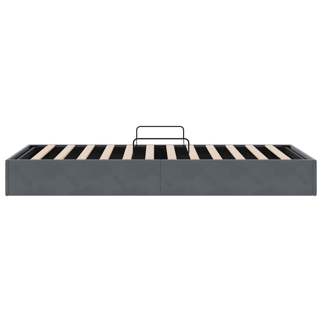 Krevet s od storage s madracem Tamno siva 100 x 203 cm Baršun
