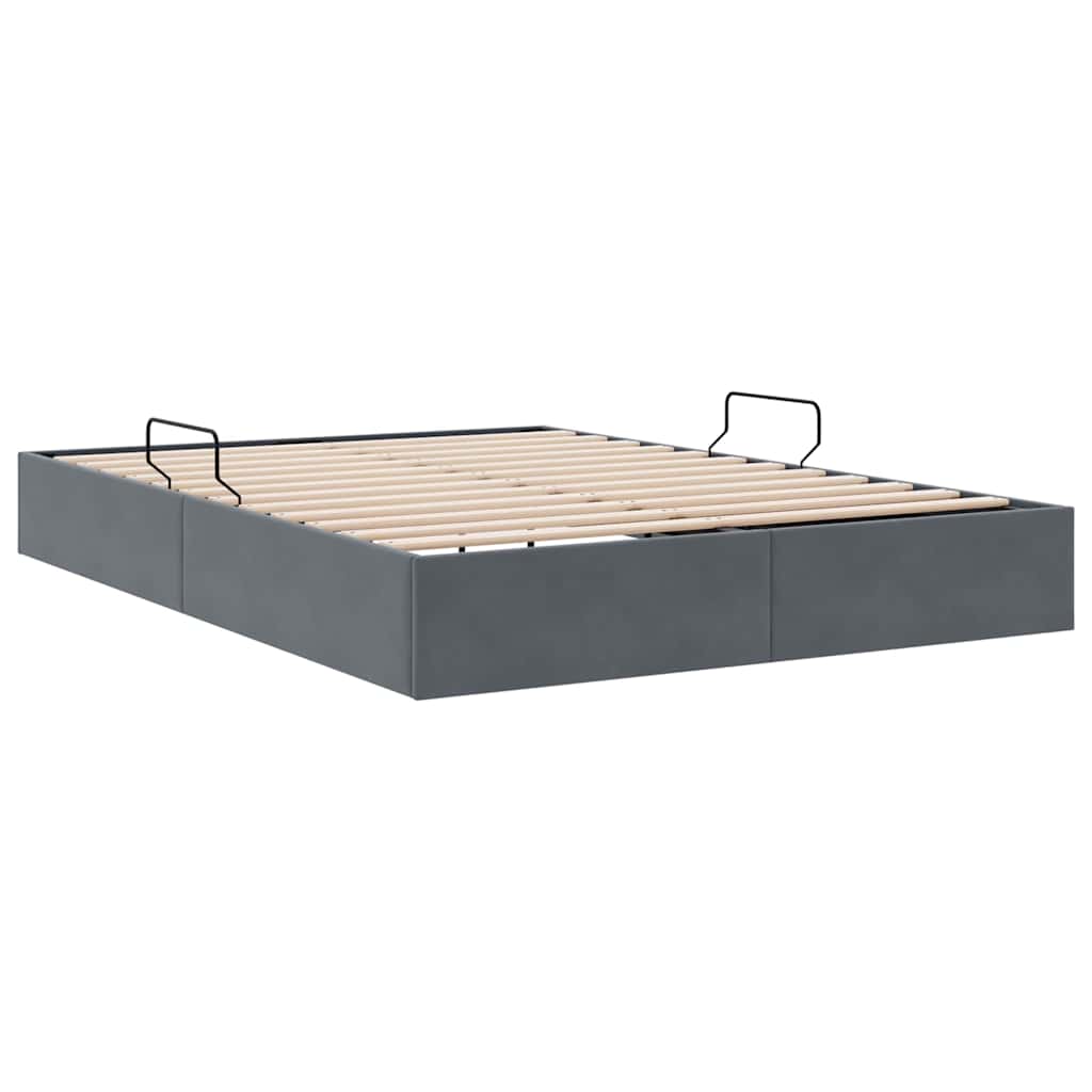 Krevet s od storage s pohranom Tamnosiva 137 x 190 cm Baršun