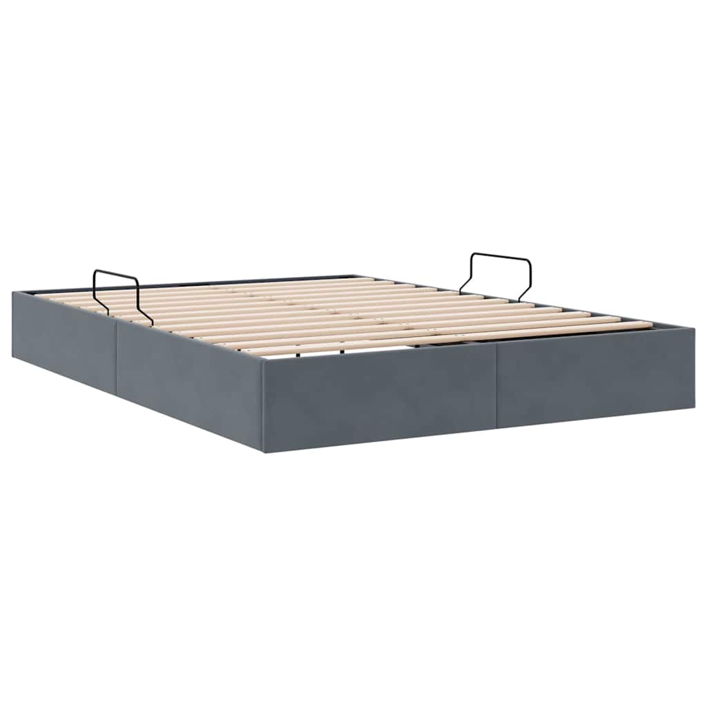 Krevet s od storage s pohranom Tamnosiva 137 x 190 cm Baršun