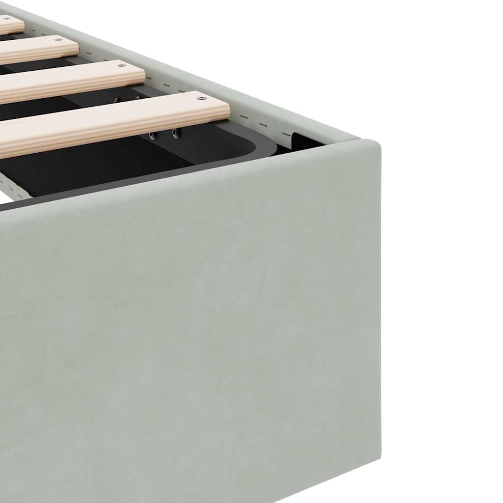Krevet s od storage s pohranom Svjetlosiva 153 x 203 cm Baršun