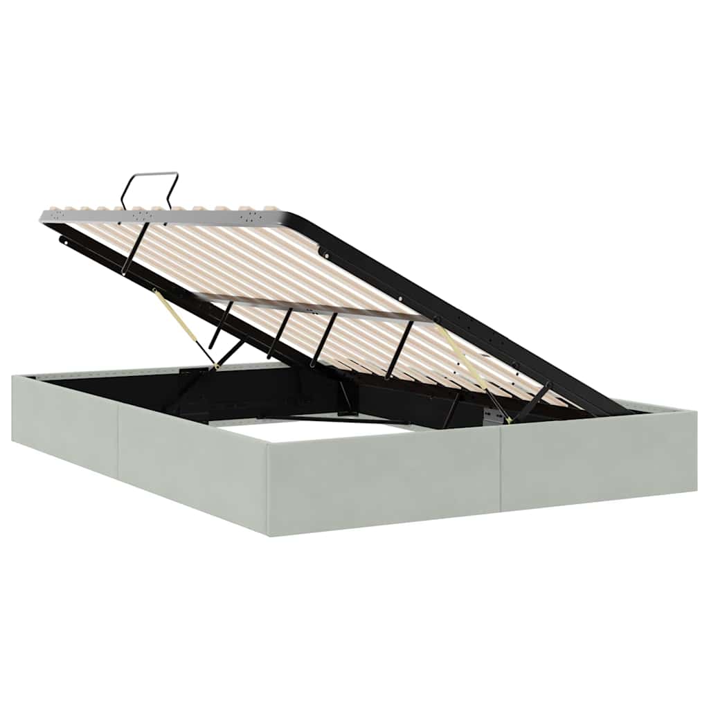 Krevet s od storage s pohranom Svjetlosiva 153 x 203 cm Baršun