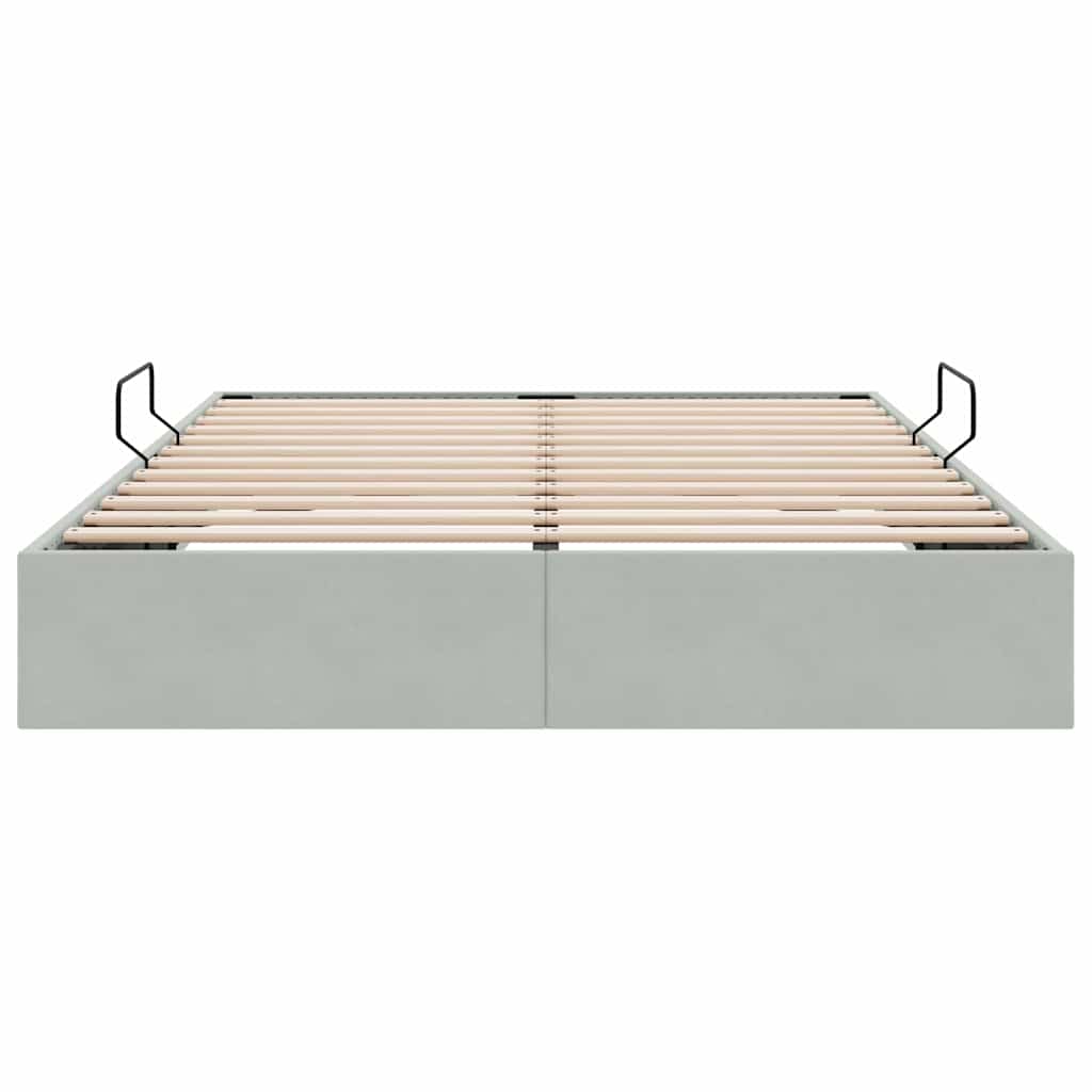 Krevet s od storage s pohranom Svjetlosiva 153 x 203 cm Baršun