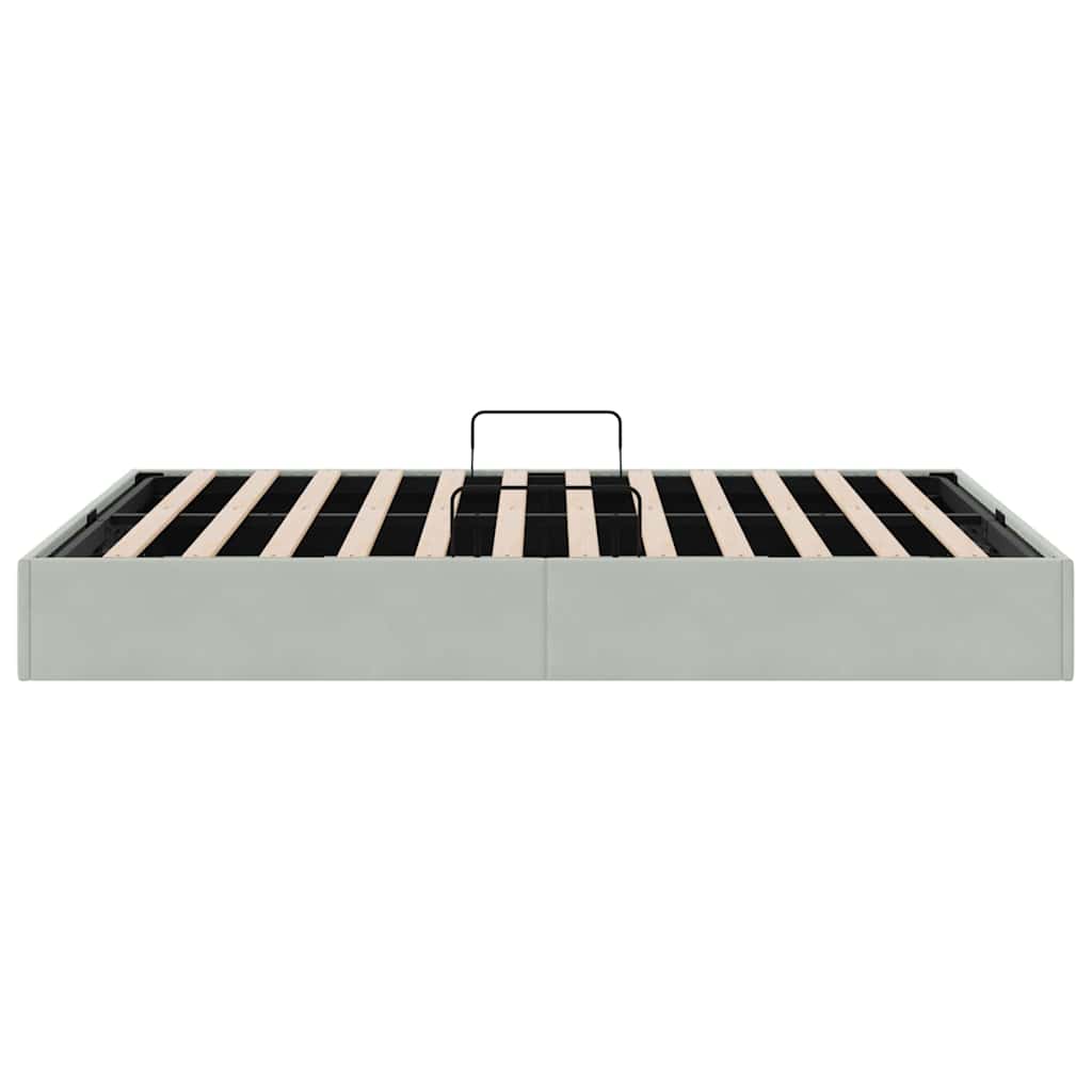 Krevet s od storage s pohranom Svjetlosiva 153 x 203 cm Baršun