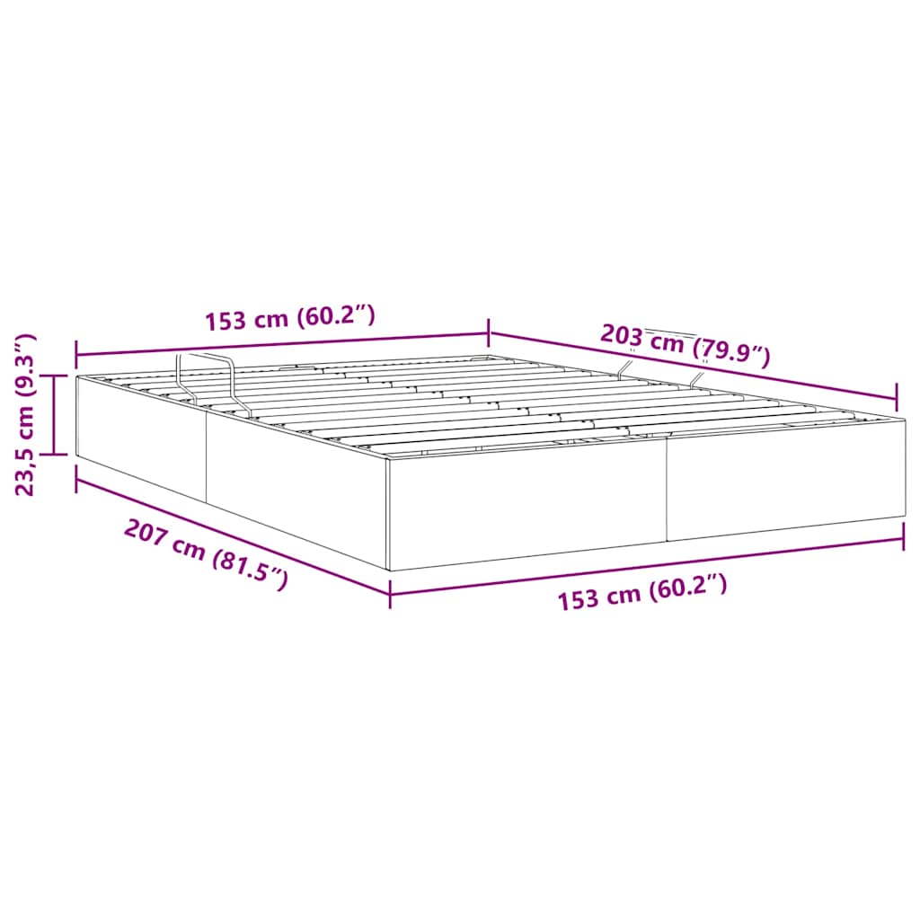 Krevet s od storage s pohranom Svjetlosiva 153 x 203 cm Baršun